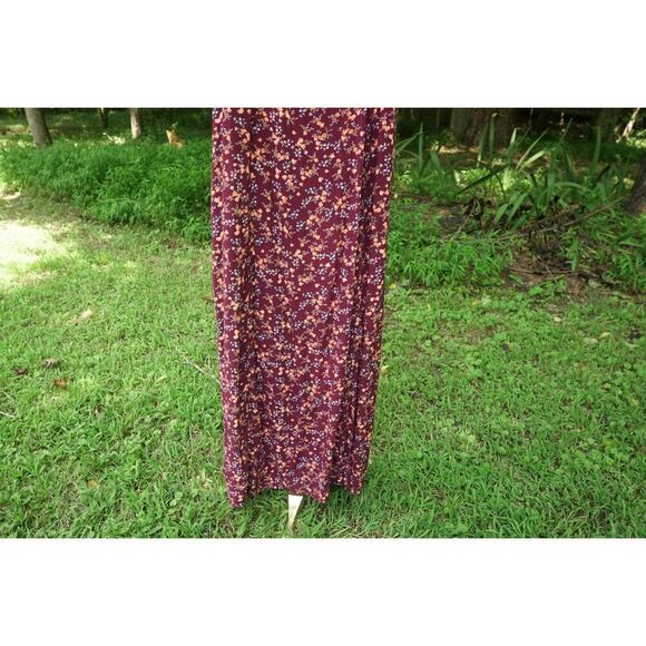 Old Navy Burgundy Floral Long Midi Sundress - Picture 4 of 7